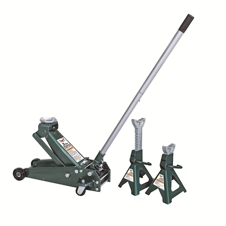 Safeguard Floor Jack and Stand Kit, Steel, 3 Ton Capacity 62031